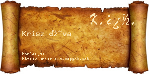 Krisz Éva névjegykártya
